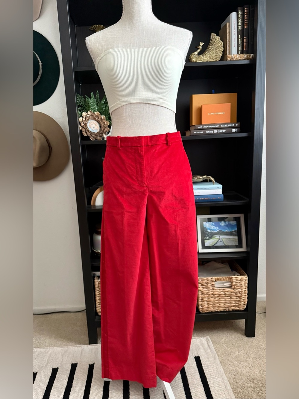J. Crew Wide Leg Trouser with Satin Stripe